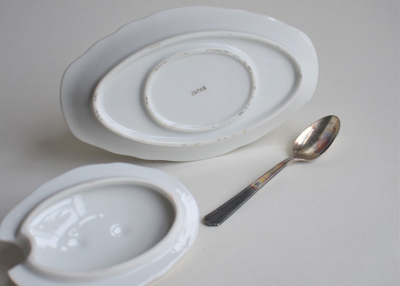 Salt Condiment Sugar Jelly Server w/ Spoon JAPAN Etsy