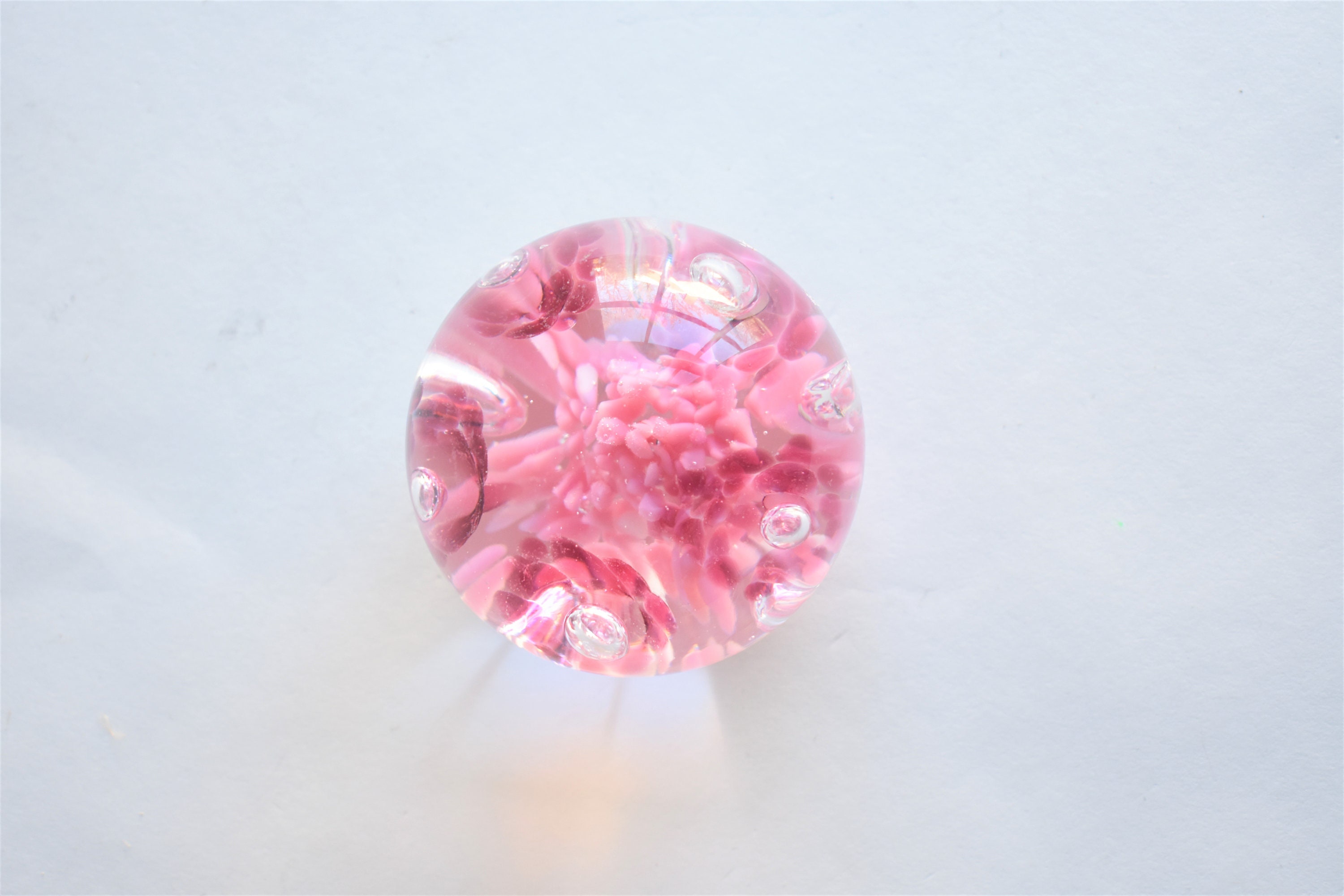 Prestige Art Glass Paperweight Elwood Indiana Pink Flower - Etsy