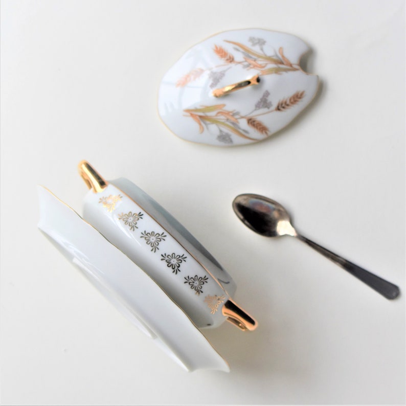 Salt Condiment Sugar Jelly Server w/ Spoon JAPAN Etsy