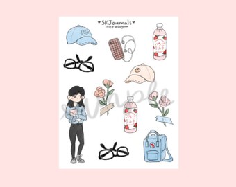 aesthetic stickers for bullet journals and planners etsy