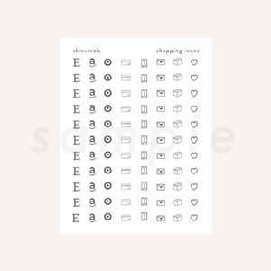 Minimal Shopping Icon Clear Stickers