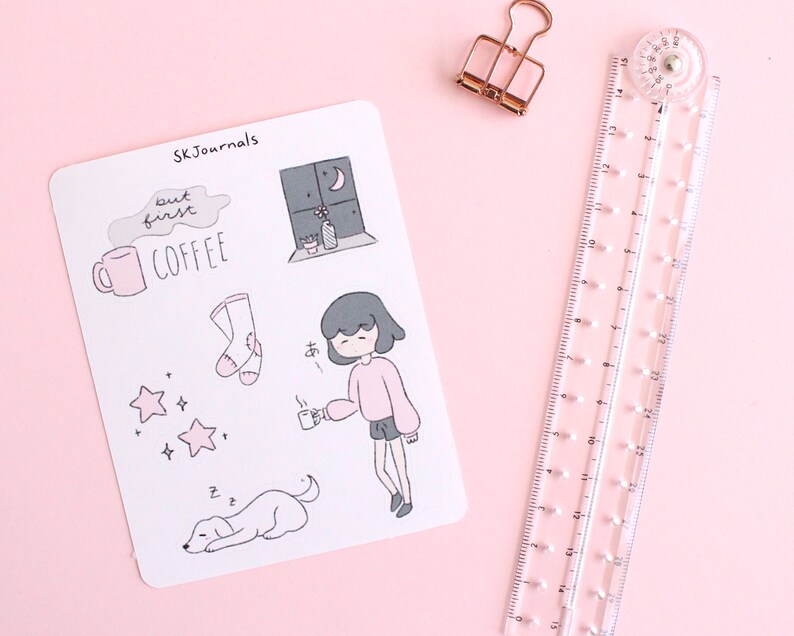aesthetic stickers for bullet journals and planners etsy