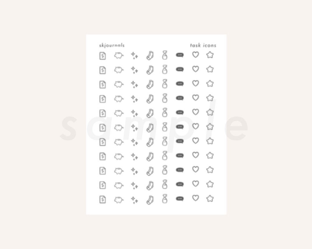 Minimal Task Icon Clear Stickers - Etsy