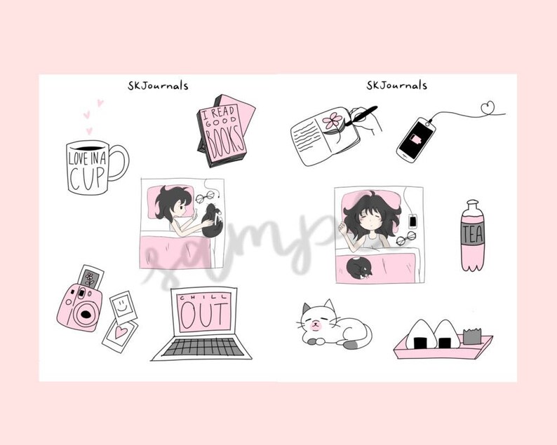 aesthetic stickers for bullet journals and planners etsy