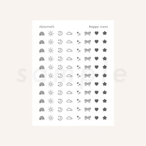 Minimal Happy Icon Clear Stickers