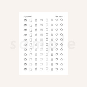 Minimal Life Icon Clear Stickers