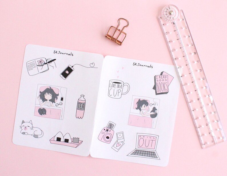 aesthetic stickers for bullet journals and planners etsy
