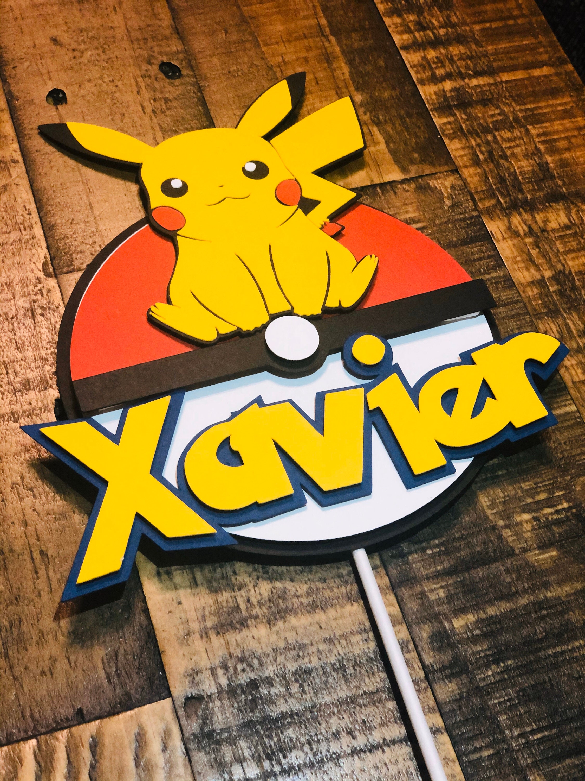 Pokemon theme cake topper/Pikachu Cake topper/Pokemon Decor | Etsy