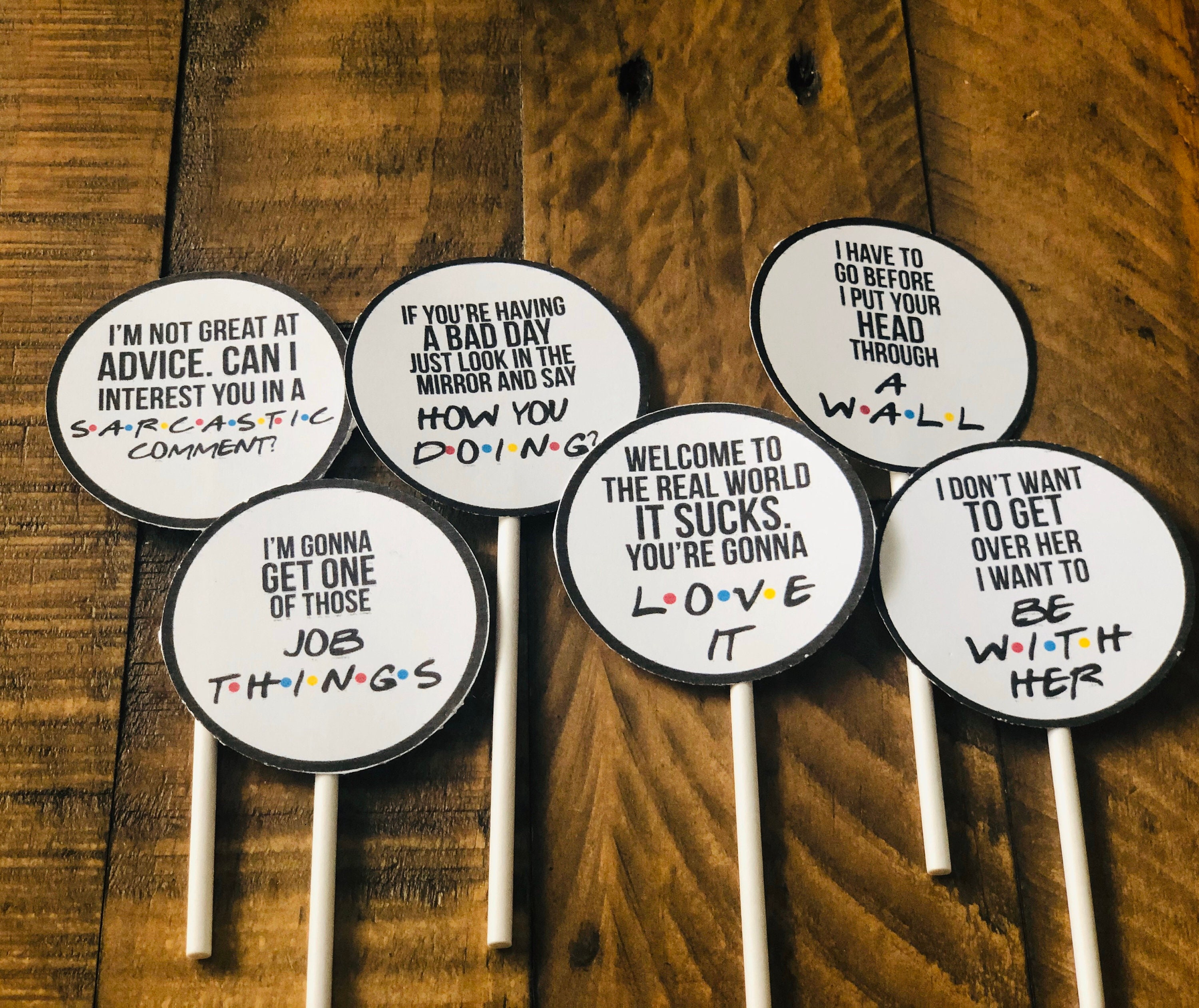 Friends Theme Cupcakes Toppers/ Friends Theme Quotes Cupcake Etsy