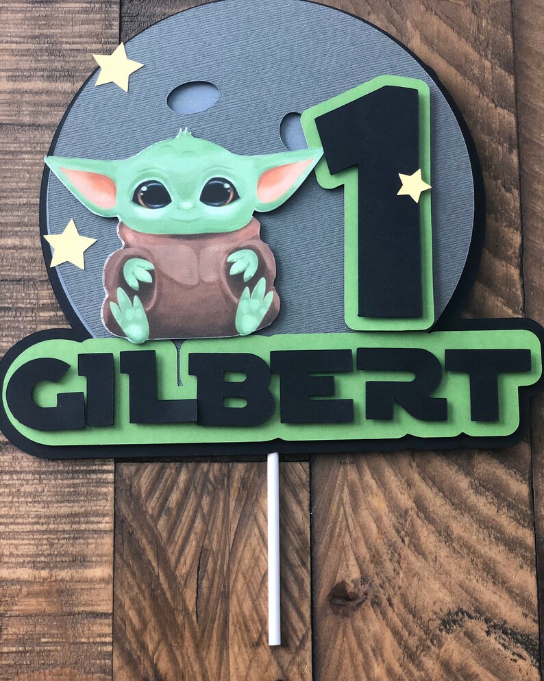 Baby Yoda Inspired Cake Topper/ Baby Yoda inspired Banner/ ONE | Etsy