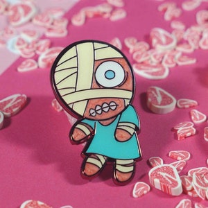 No Restock - ADD ON ONLY - Misprint Mouthwashing Curly Pearlescent Soft Enamel Pin - 1.5"