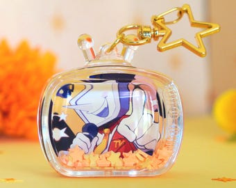 Tenna Deltarune Liquid TV Shaker Keychain - Acrylic Charm 1.75in