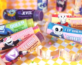 Deltarune & Undertale Lip Balms - Themed Handmade Flavored and Scented Chapstick