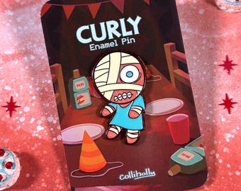 Mouthwashing Curly Pearlescent Soft Enamel Pin - 1.5"