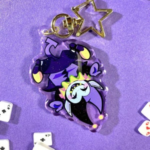 Jevil Deltarune Glitter Keychain - Acrylic Epoxy Charm 2.5in.