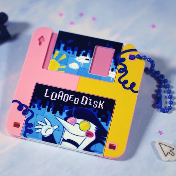 Llavero con dije de disquete Spamton Deltarune - 2,5"