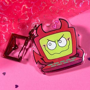 Edgar Electric Dreams Glitter Keychain - Acrylic Epoxy Charm 2in.