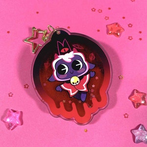 Cult of the Lamb Liquid Quicksand Shaker Keychain - Acrylic Charm - 3in.