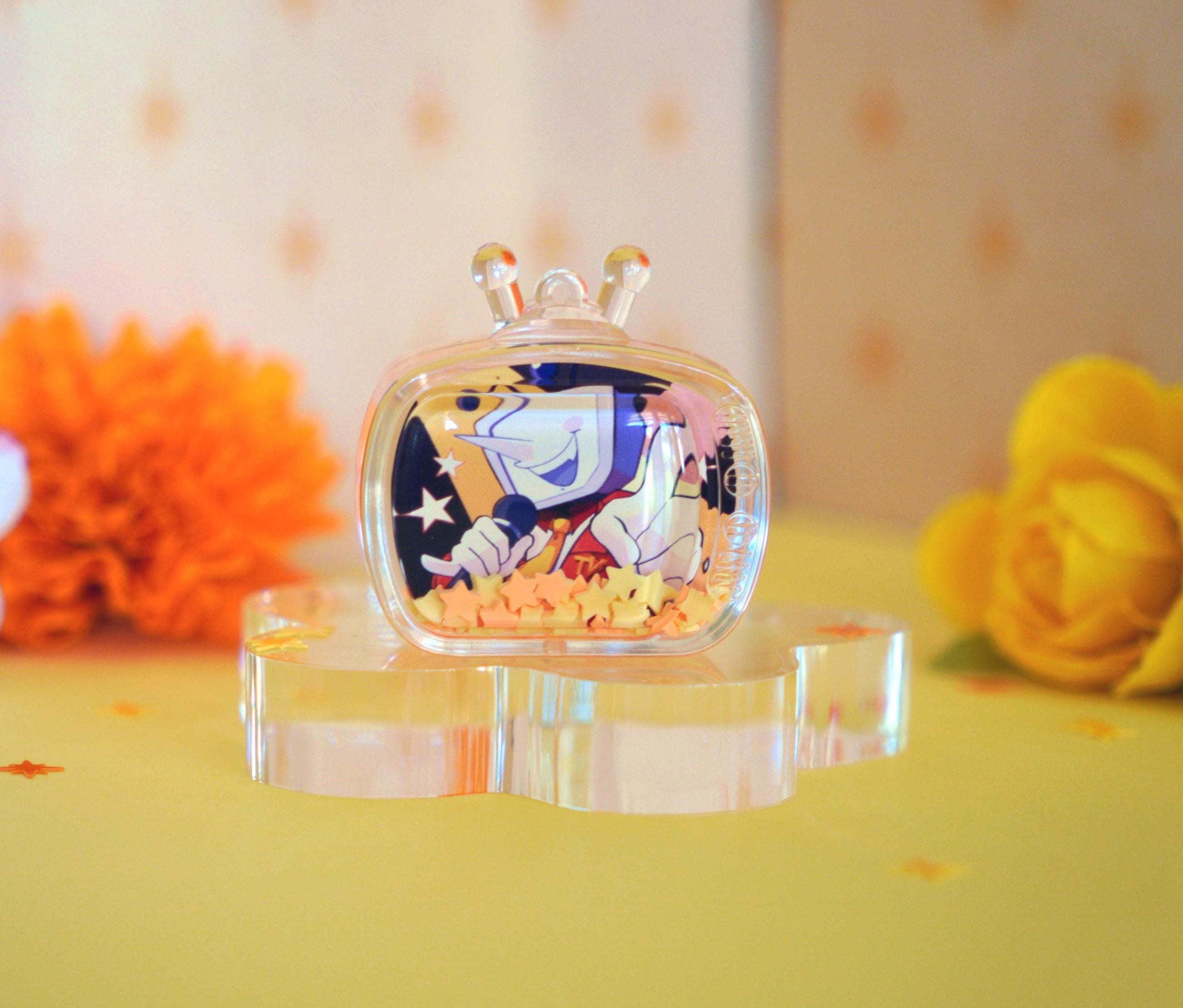 Tenna Deltarune Liquid TV Shaker Keychain - Acrylic Charm 1.75in