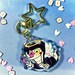 Spamton Deltarune Angel Glitter Keychain - Epoxy Charm 1.5in. 