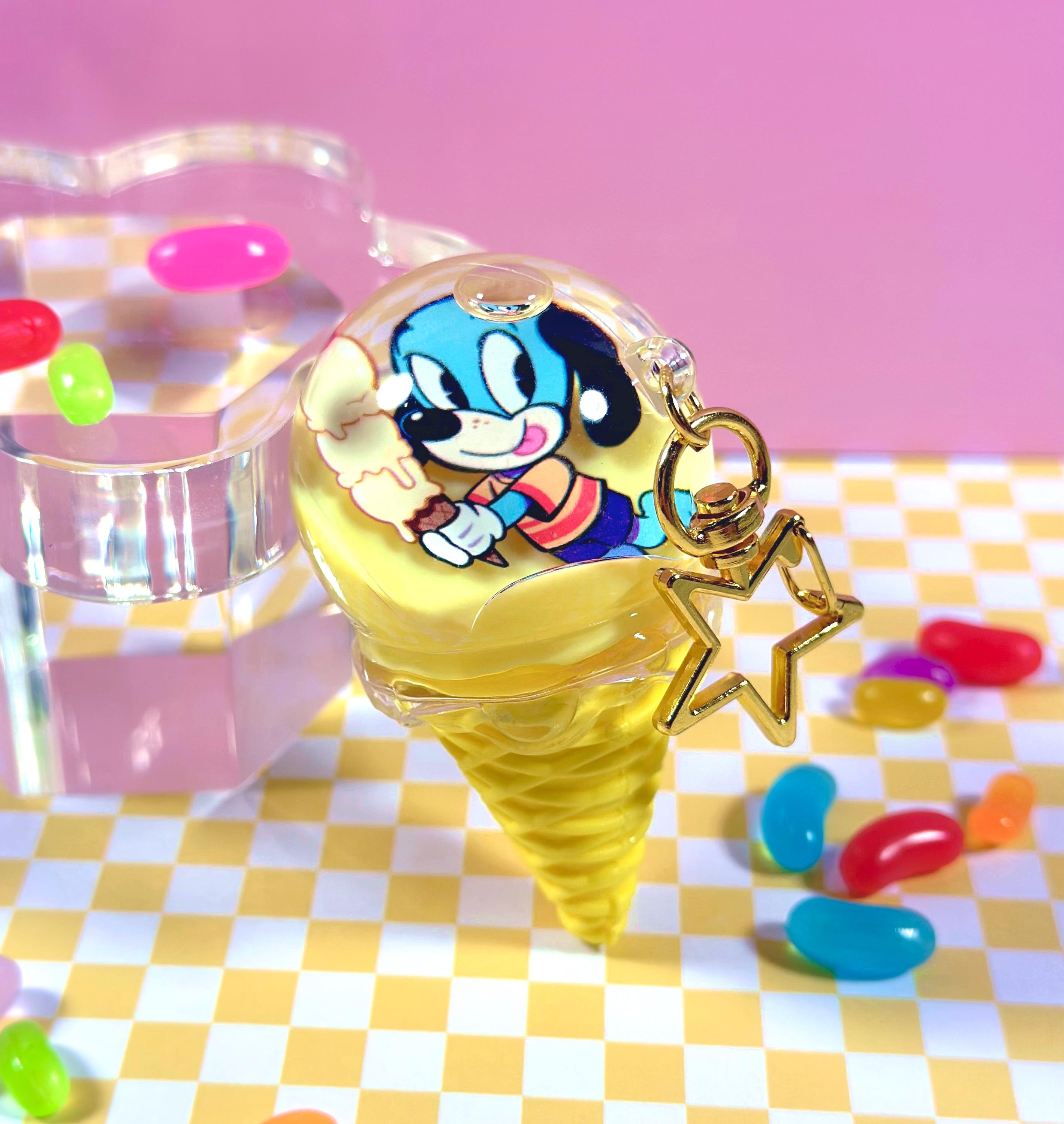 Toontown Flippy Liquid Ice Cream Shaker Charm Keychain - 2.75