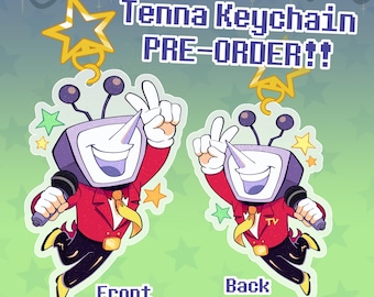Tenna Deltarune Glitter Keychain PREORDER - Acrylic Epoxy Charm 2.5in. - READ DESC