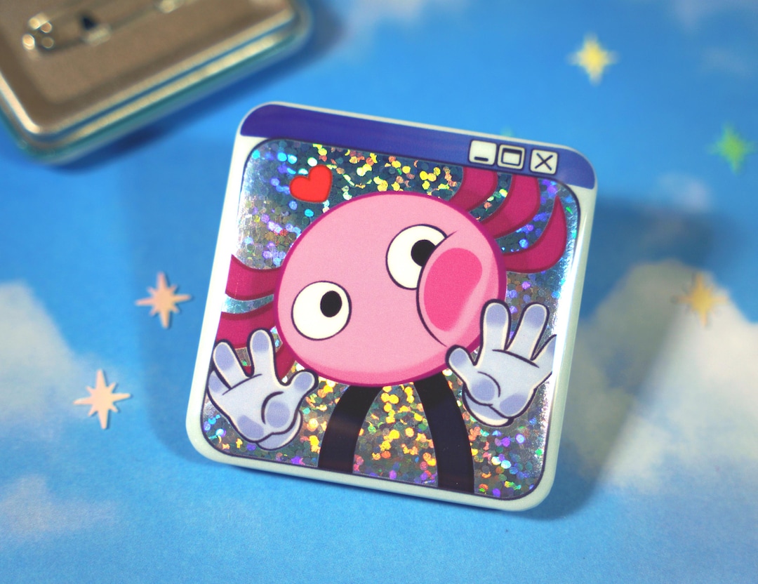 Square Pin Back Kinitopet Holographic Square Button Pinback - 2
