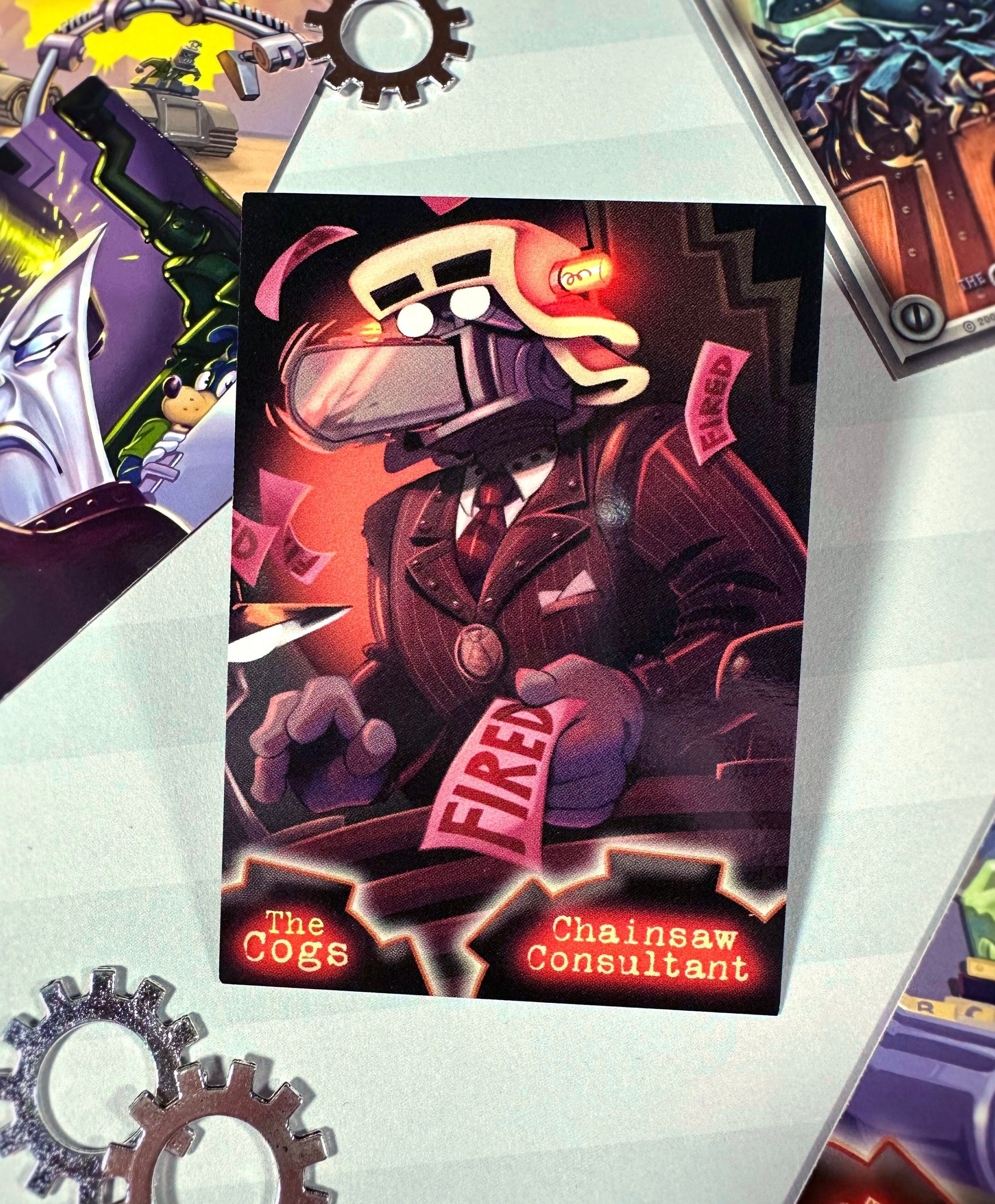 Toontown Corporate Clash Chainsaw Consultant Trading Card Print