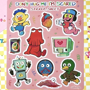 Não me abrace, estou com medo Folha de adesivos de vinil recortados DHMIS - 6,5" x 5,5" - 10 adesivos no total