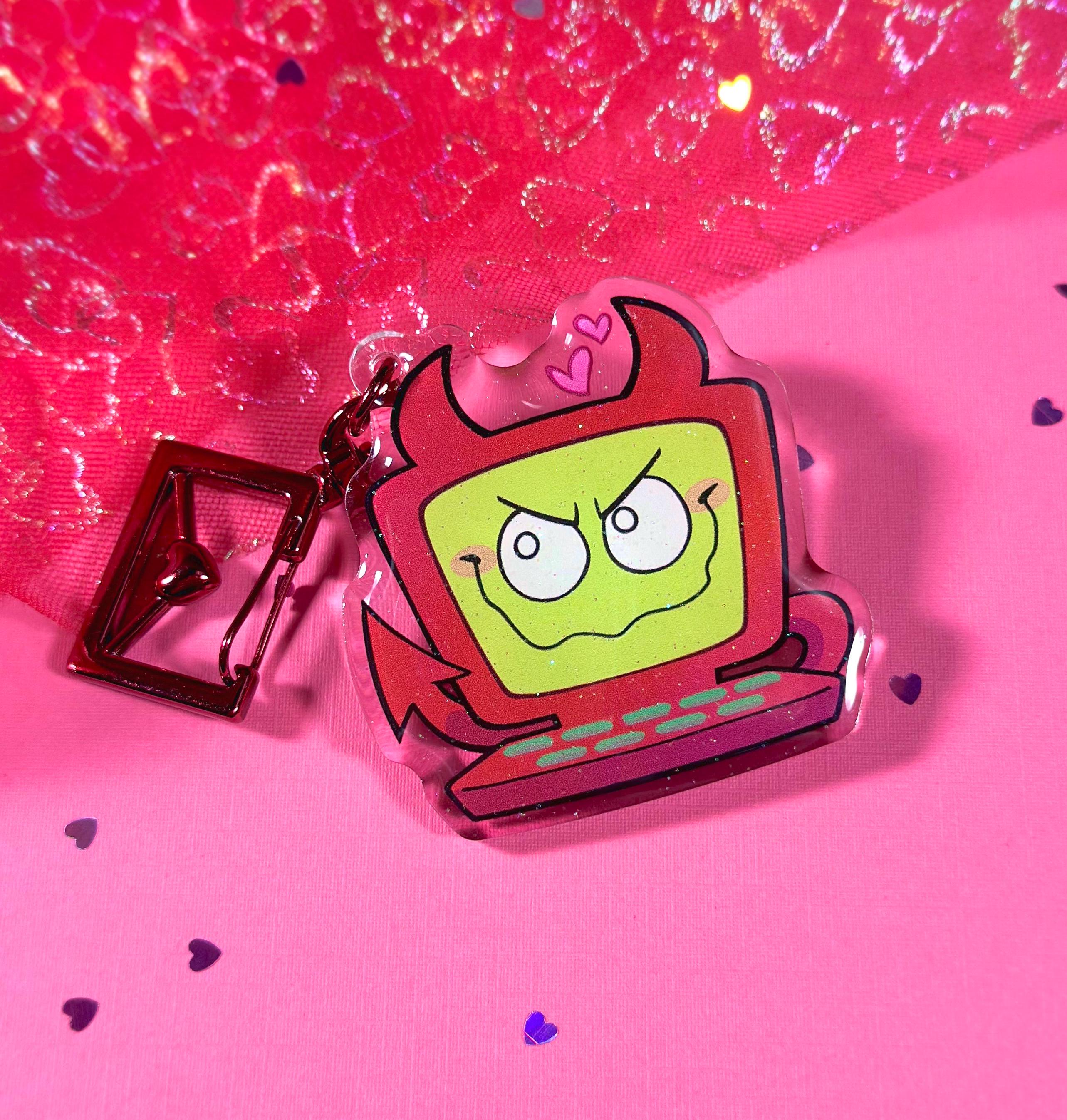 Edgar Electric Dreams Glitter Keychain - Acrylic Epoxy Charm 2in.