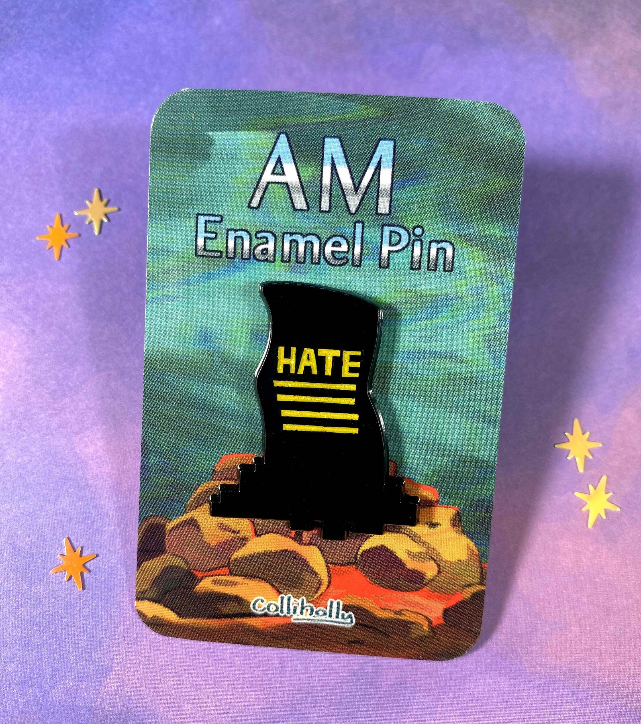 I Have No Mouth and I Must Scream AM Soft Enamel Glitter Pin - 1in.