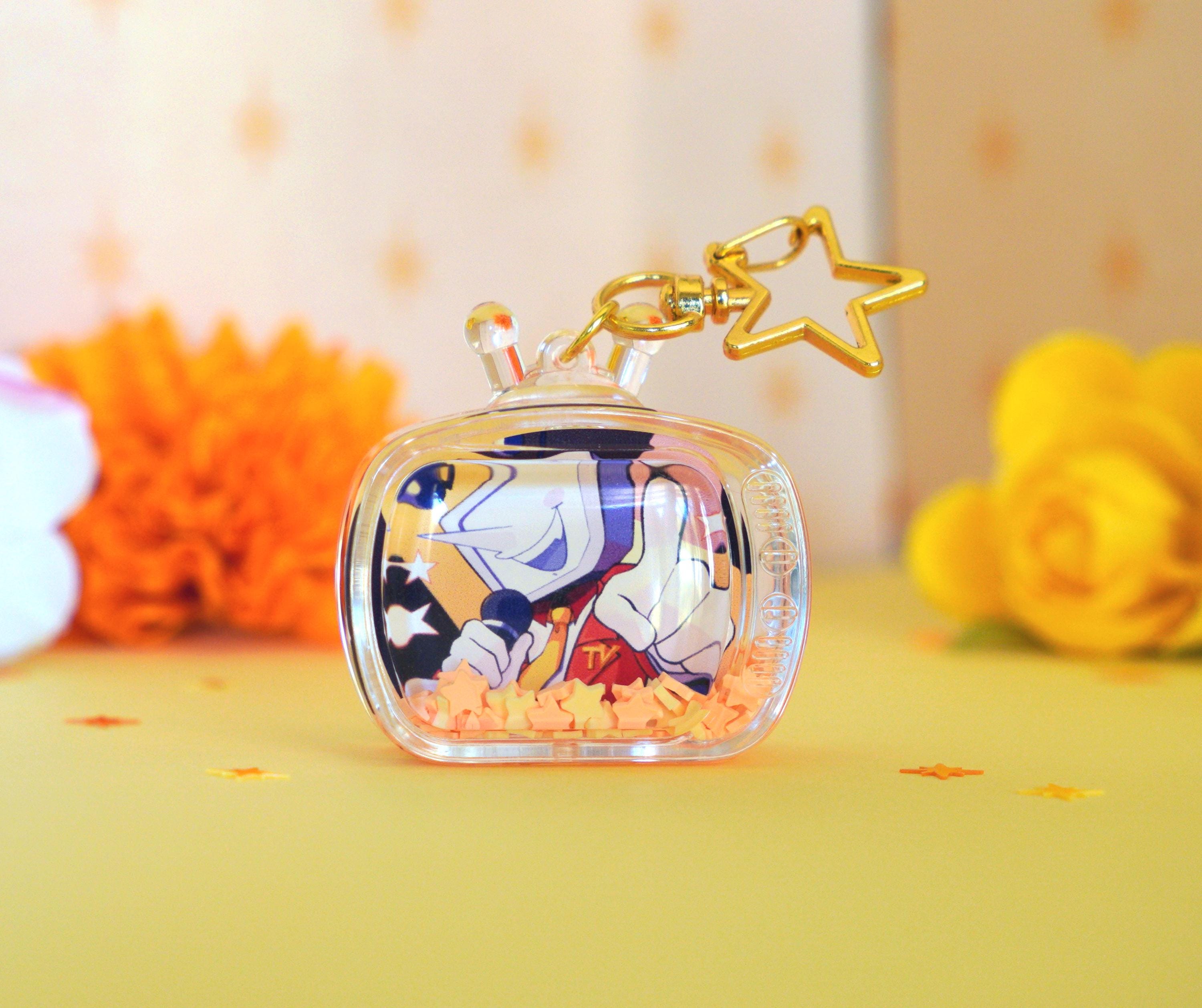 Tenna Deltarune Liquid TV Shaker Keychain - Acrylic Charm 1.75in