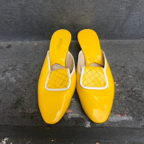 1960's Bright Yellow Super Mod Patent Leather All