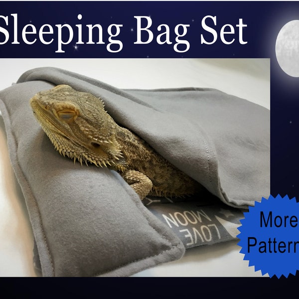 Reptile Sleeping Bag Set for Bearded Dragon ,sleeping bag for small pet bed reptile, bearded dragon bed, blanket lizard bed