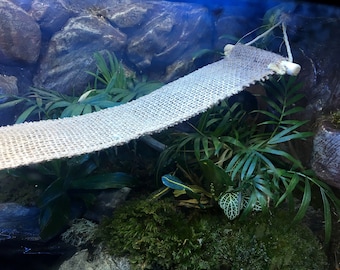Burlap Reptile Bridge: 3" Wide Vivarium Tank Decor