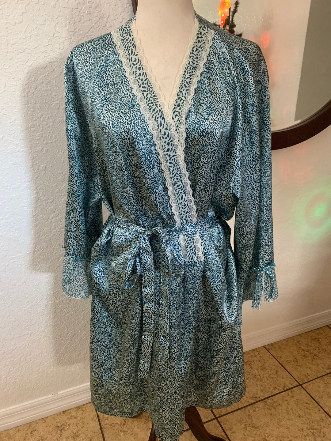 Vintage Silky Animal Print Robe Etsy