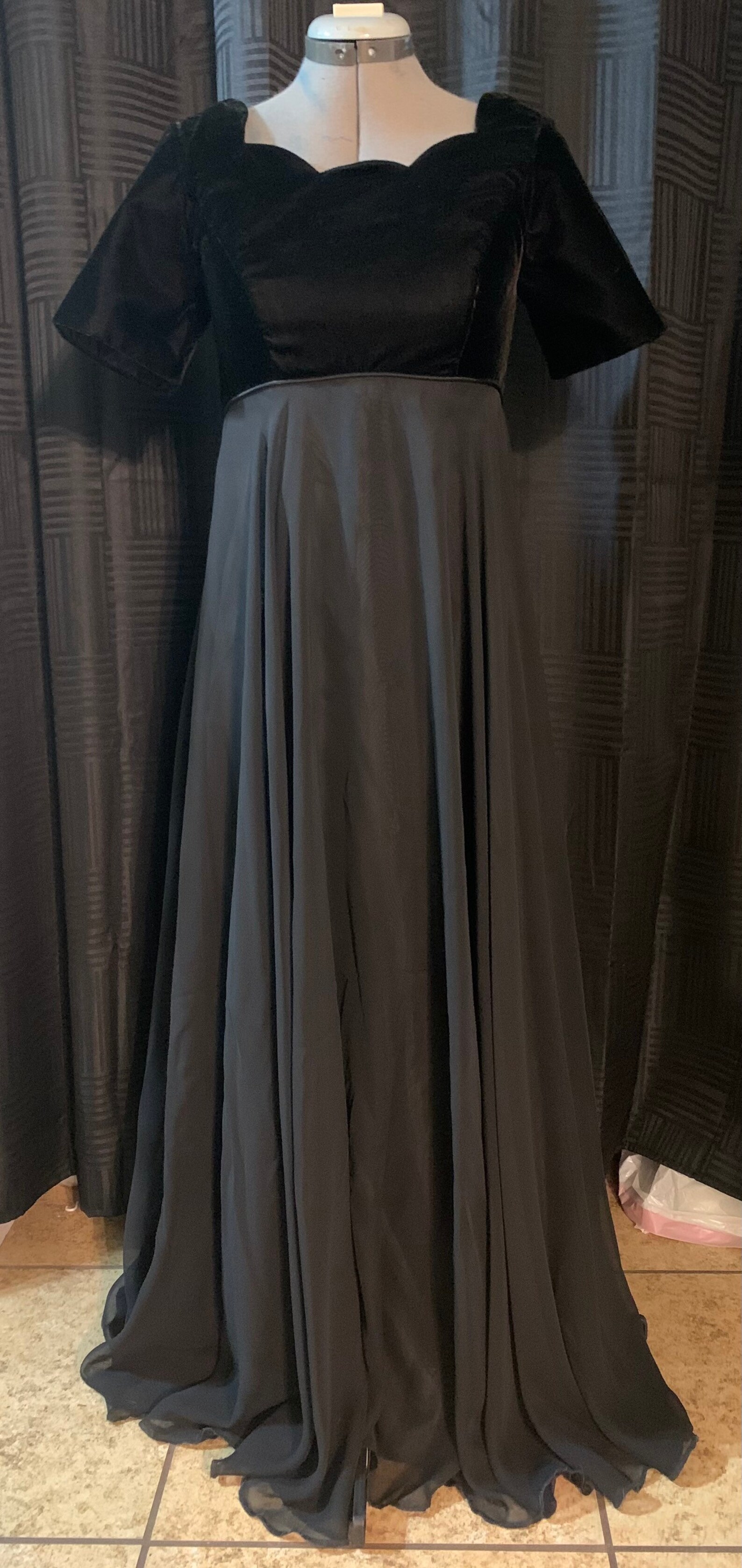 Vintage Empire Waist Black Dress Etsy