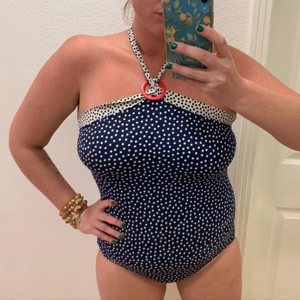 Vintage polka dot one piece bathing suit