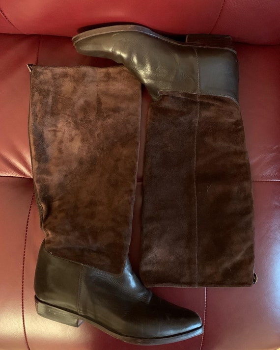 Vintage suede and leather boots