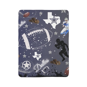Dallas Football Team Fleece Sherpa Blanket Sports Theme Blanket