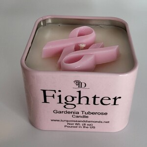 Velas de concientización sobre el cáncer de mama Fighter-- Gardenia