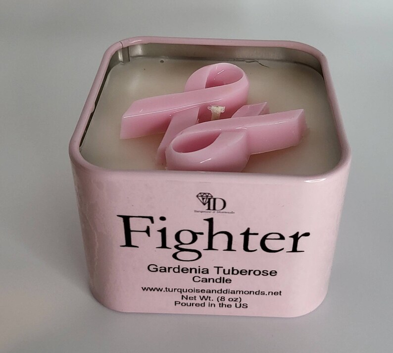 Velas de concientización sobre el cáncer de mama Fighter-- Gardenia