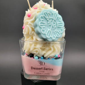 Cotton Candy Candle Dessert Candle Fake Food Food Shaped Candle Cotton Candy Lover Home Decor Candle Gift for Her Gift for Him