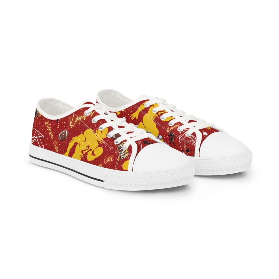 Kansas City Football Team Men's Low Top Sneakers Kansas Sports Fan