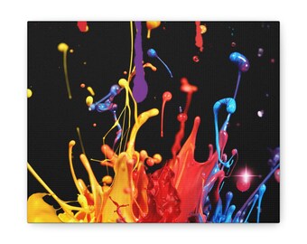 Splash Canvas Gallery Wraps/ Paint Theme Art / Paint Themed Wall Art/ Home Decor/ Colorful Home Decor