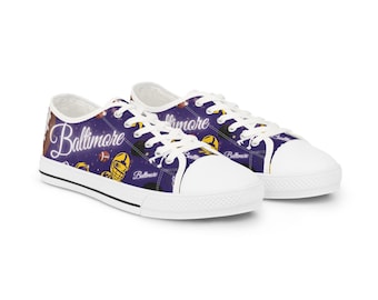Baltimore Football Team Men&#39;s Low Top Sneakers Baltimore Sports Fan Shoes Gift For Men