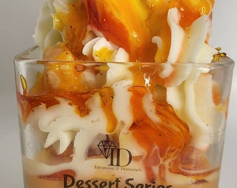 Peach Cobbler Candle Dessert Candle Fake Food Food Shaped Candle Peach Cobbler Lover Home Decor Candle Gift for Her Gift for Him