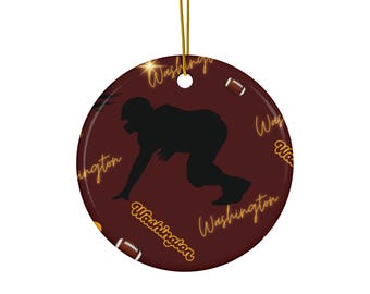 Adornos de cerámica del equipo de fútbol de Washington (1 pieza, 3 piezas, 5 piezas, 10 piezas) Regalos de Navidad del equipo para él o ella Regalos para fanáticos de los deportes Regalos para fanáticos del fútbol