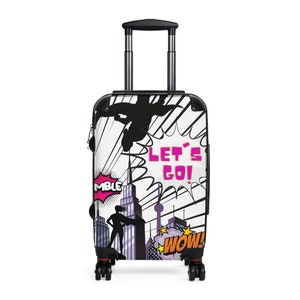 Let's Go Suitcase/ Super Hero Themed Luggage/ Super Hero Luggage/ Super Hero Lover's/ Gifts for her / Graduation Gifts