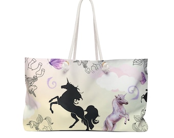 Unicorn Themed Weekender Bag/ Women Bags/ Gift for her